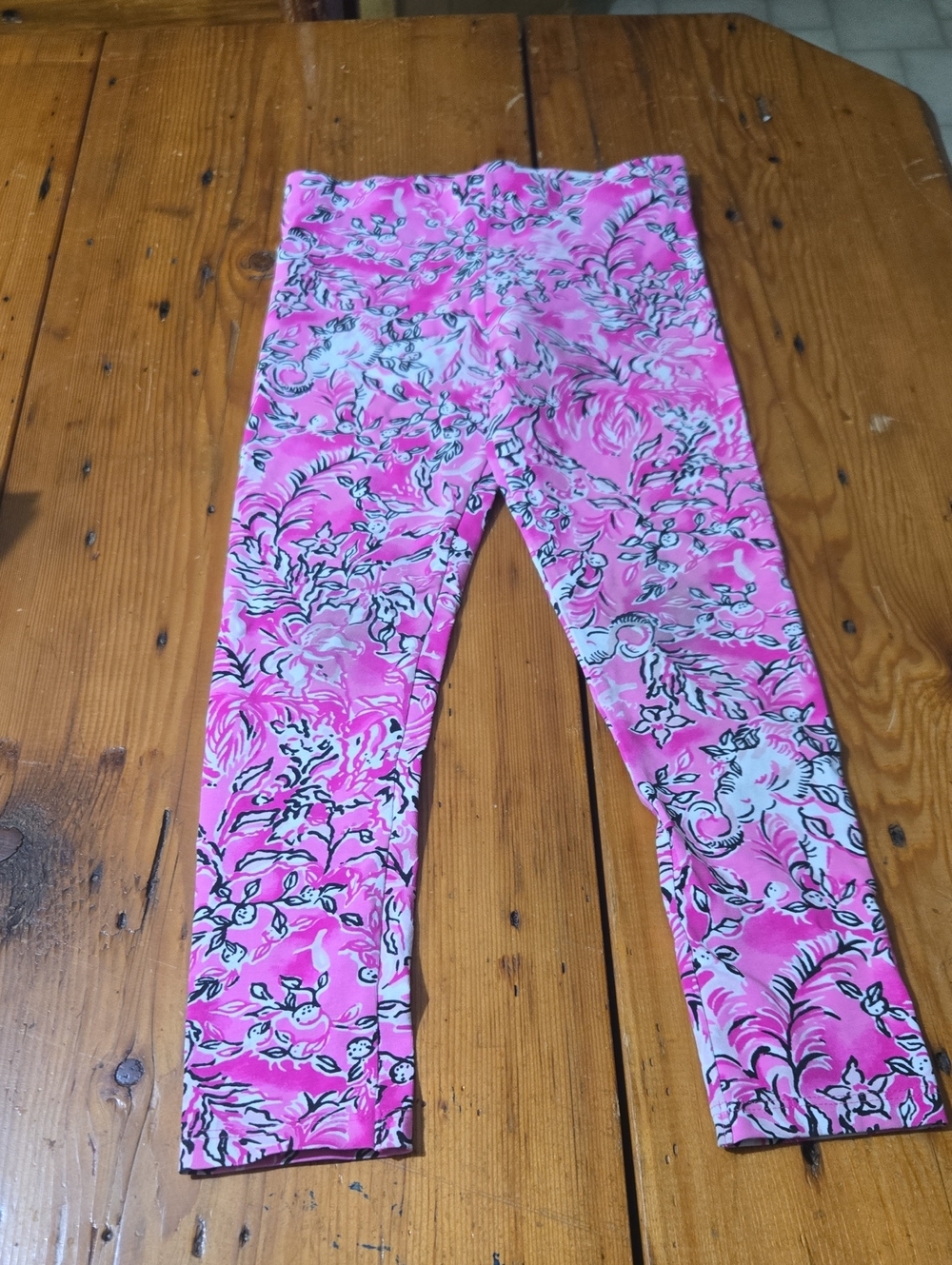 Lilly Pulitzer Sz M 6/7 Girls' Pink Floral Print Leggings